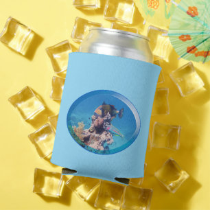 Triggerfish at coral reef - Photographic Design Can Cooler