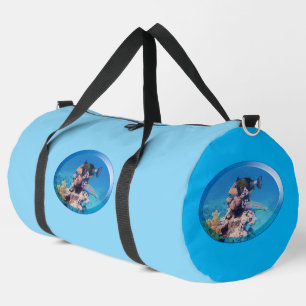Triggerfish at coral reef - Photographic Design Duffle Bag
