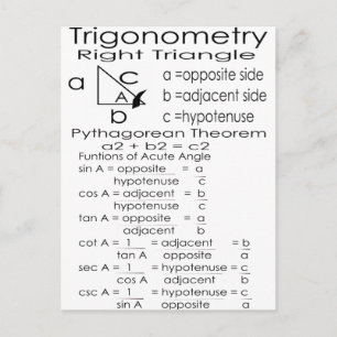 trigonometry postcard