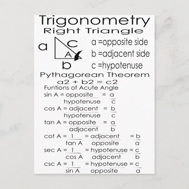 trigonometry postcard (Front)