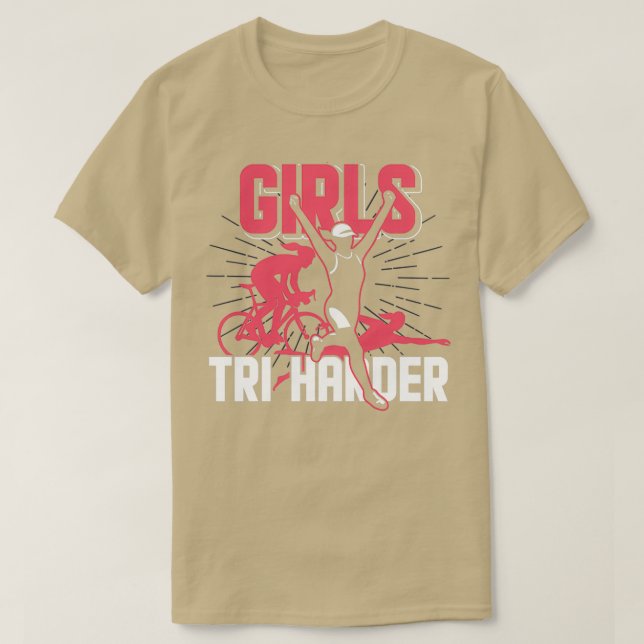 TriHarder Triathlon Girls T-Shirt (Design Front)