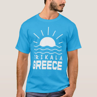 Trikala Greece Sunshine And Sea Waves Men's Teal T-Shirt
