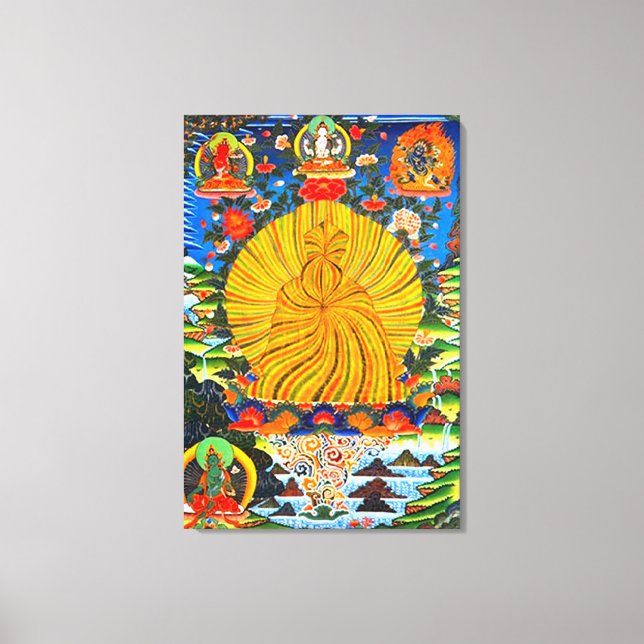 Trikaya Buddha Powerful Positive Energy Mandala Canvas Print (Front)