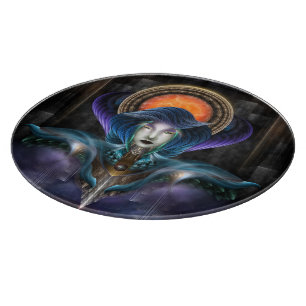 Trilia - Goddess Of The Orange Moon Cutting Board