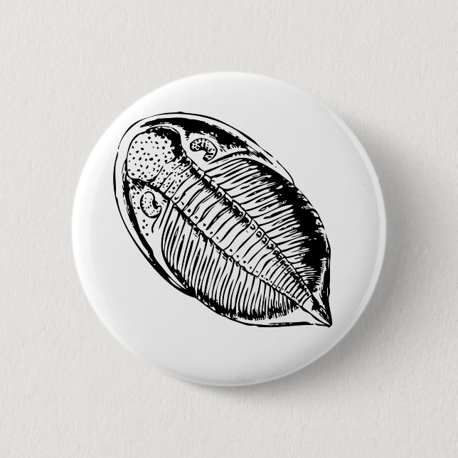 Triliobite fossil 6 cm round badge (Front)