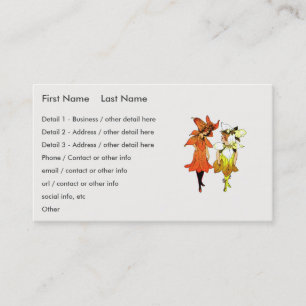 Trillium and Tiger-Lily, Whimsical Flower Book Art Business Card
