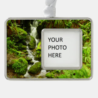 Trillium Falls at Redwood National Park Silver Plated Framed Ornament