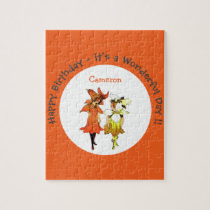 Trillium Tiger-Lily Whimsical Flower Party Supply Jigsaw Puzzle