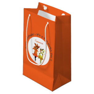 Trillium Tiger-Lily Whimsical Flower Party Supply Small Gift Bag