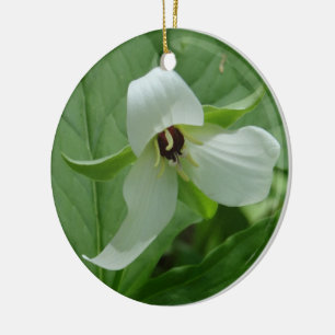Trillium White Ceramic Tree Decoration