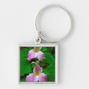 Trillium Wildflower Key Ring