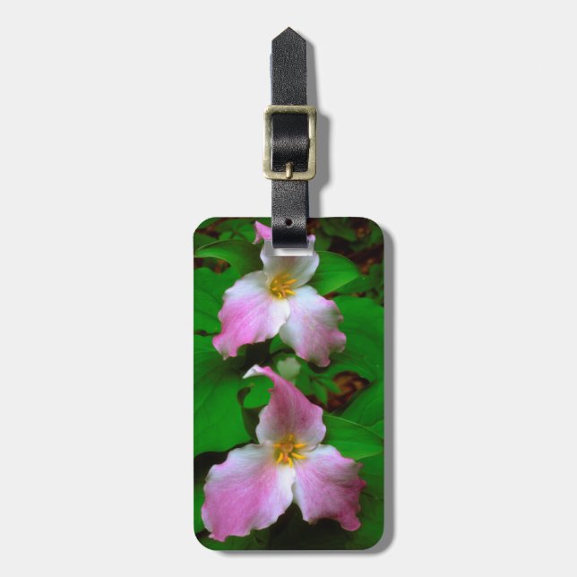 Trillium Wildflower Luggage Tag (Front Vertical)
