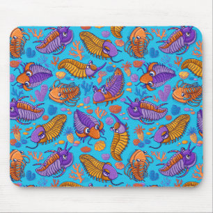 Trilobites on light blue background (kids pattern) mouse pad