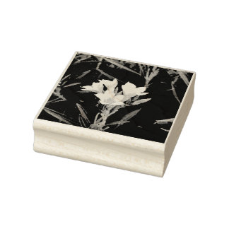Trilogy flower stems rubber stamp
