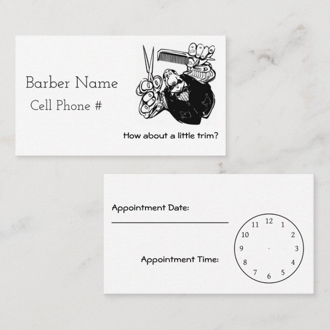 Trim Me Up, Barber Appointment Card (Front/Back)