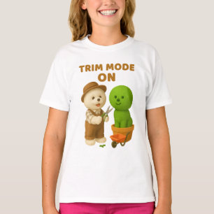 Trim Mode On: Cute Gardener Dog & Topiary Art T-Shirt