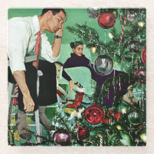 Trimming the Tree Glass Coaster