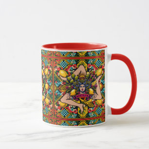 Trinacria Sicilia Sicilian Pattern  Mug