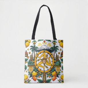 Trinacria Sicilian Design Tote Bag