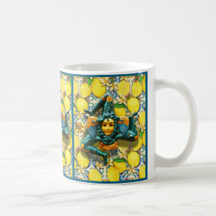 Trinacria Sicily Italy Pride Lemon Tile Medusa Coffee Mug