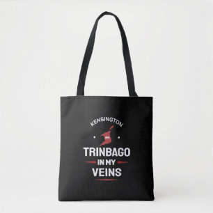 Trinbago in My Veins   Trini Pride BLACK Tote Bag