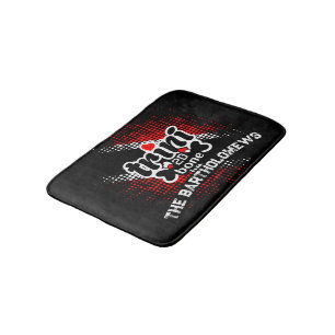 Trini 2D Bone Trinidad and Tobago Dot Pattern Flag Bath Mat