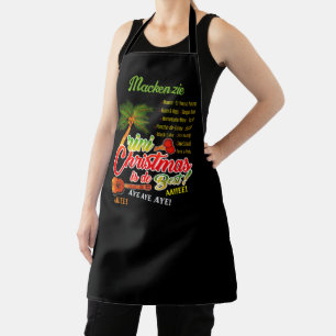 Trini Christmas Is De Best Apron with Name