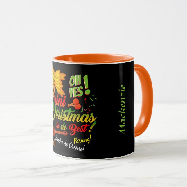 Trini Christmas is de Best on BLACK Mug (Front Right)