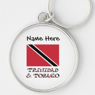 Trinidad and Tobago and Trinidadian Flag with Name Key Ring
