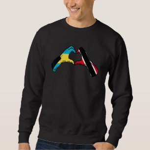 Trinidad And Tobago Bahamas Flag Heart Mix Heritag Sweatshirt
