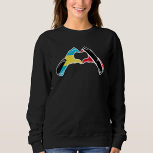 Trinidad And Tobago Bahamas Flag Heart Mix Heritag Sweatshirt