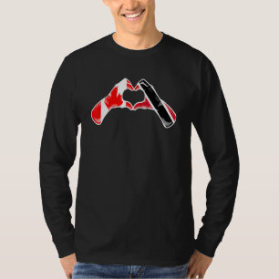 Trinidad And Tobago Canada Flag Heart Mix Heritage T-Shirt