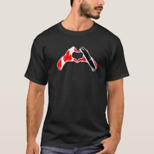 Trinidad And Tobago Canada Flag Heart Mix Heritage T-Shirt