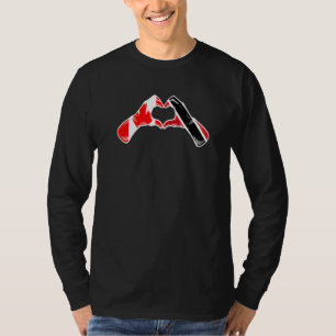 Trinidad And Tobago Canada Flag Heart Mix Heritage T-Shirt