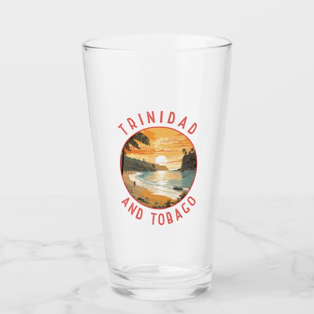 Trinidad and Tobago Caribbean Distressed Circle Glass (Front)