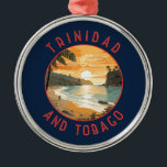 Trinidad and Tobago Caribbean Distressed Circle Metal Tree Decoration<br><div class="desc">Trinidad and Tobago retro vector travel design. Trinidad and Tobago is known for its beaches,  culture,  and wildlife. The country is considered one of the most prosperous and industrialised in the Caribbean.</div>