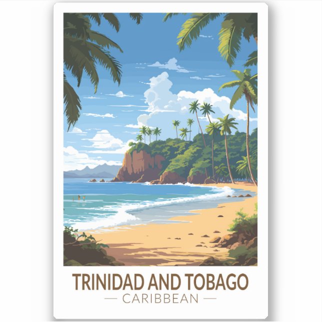 Trinidad and Tobago Caribbean Travel Art Vintage (Front)
