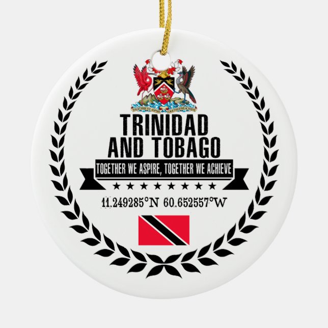Trinidad and Tobago Ceramic Tree Decoration (Front)