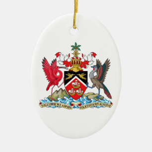 Trinidad and Tobago Coat of Arms Ceramic Tree Decoration