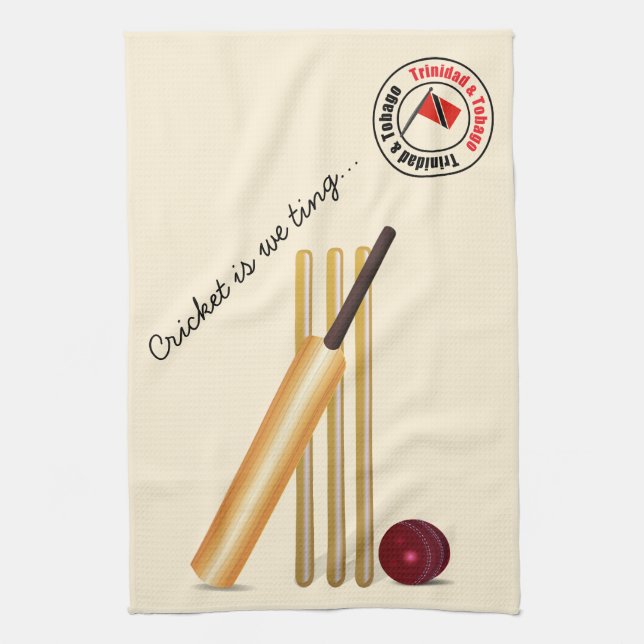 Trinidad And Tobago Cricket Tea Towel (Vertical)