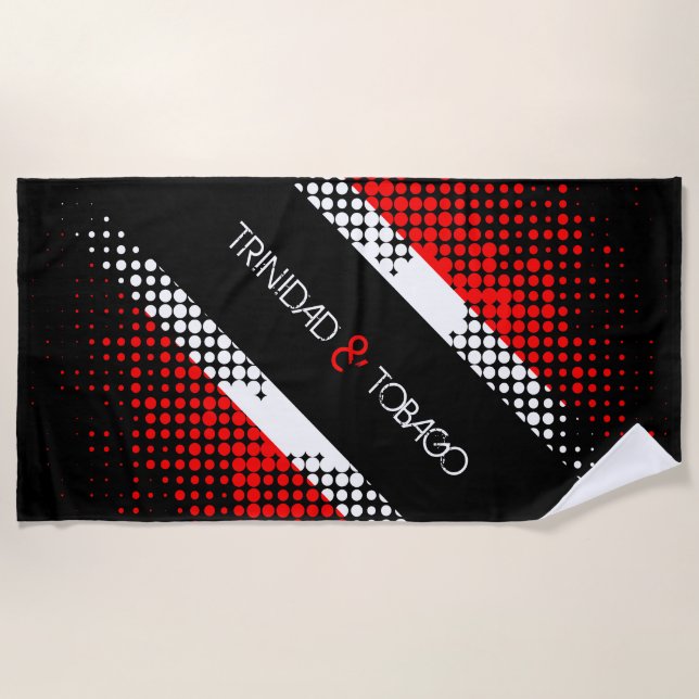 Trinidad and Tobago Dot Pattern Flag Beach Towel (Front)