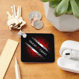 Trinidad and Tobago Dot Pattern Flag Key Ring
