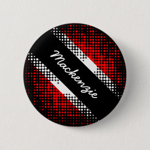 Trinidad and Tobago Dot Pattern Flag with Name 6 Cm Round Badge