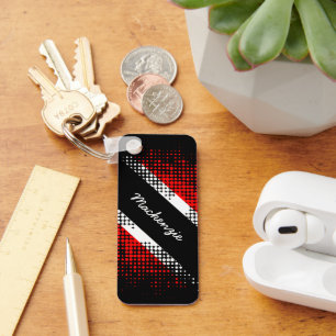 Trinidad and Tobago Dot Pattern with YOUR NAME Key Ring
