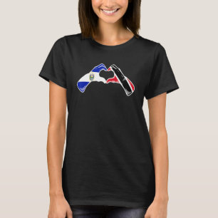 Trinidad And Tobago El Salvador Flag Heart Mix Her T-Shirt
