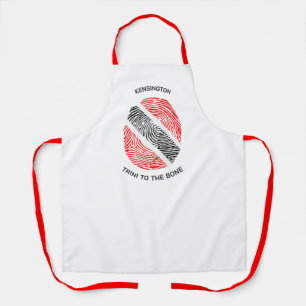 Trinidad and Tobago Fingerprint Flag WHITE Apron