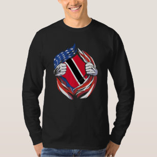 Trinidad and Tobago Flag American Proud of My Heri T-Shirt