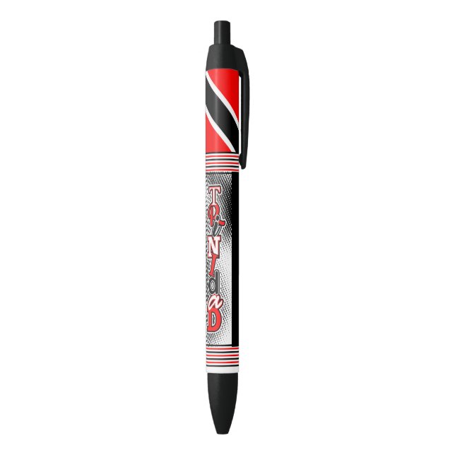 Trinidad and Tobago Flag Black Ink Pen (Bottom (Vertical))