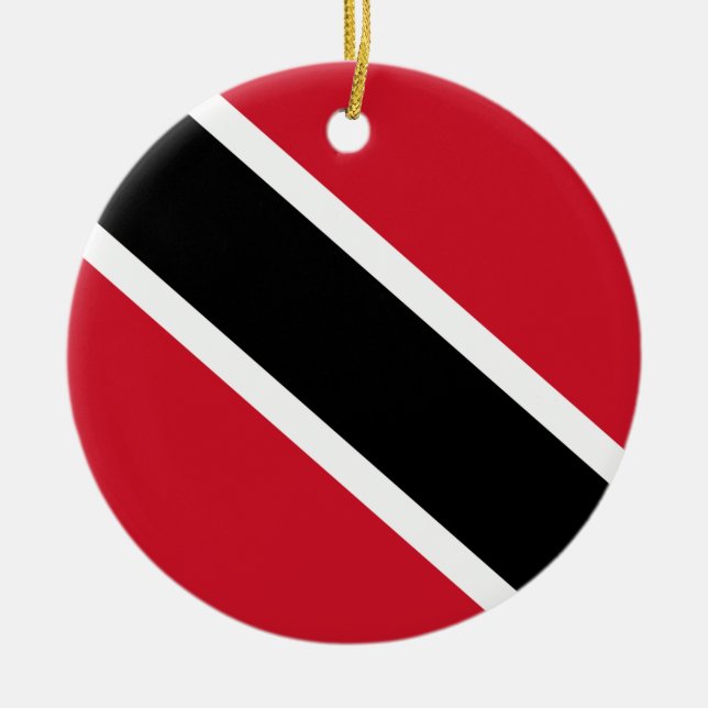 Trinidad and Tobago Flag Ceramic Tree Decoration (Front)