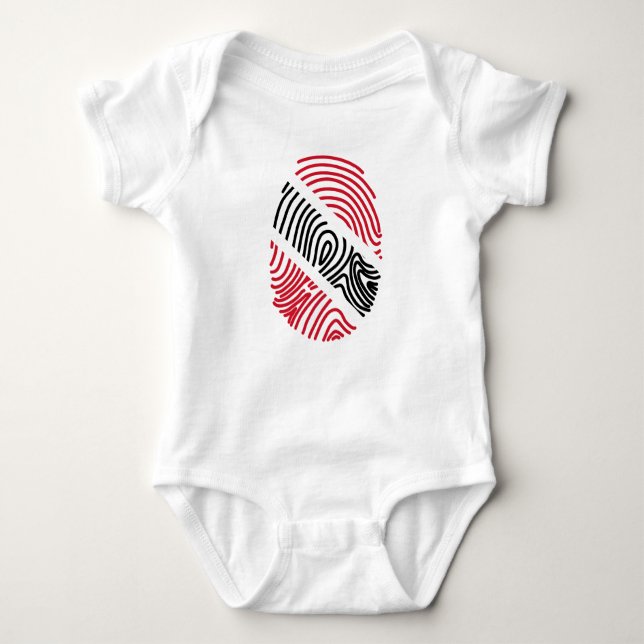 Trinidad and Tobago Flag Fingerprint Baby Bodysuit (Front)